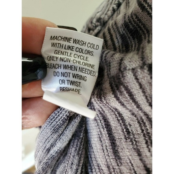 APT.9 Women's Gray Rayon V-Neck Long Sleeve Stretch Fitted Shirt Size Large - Picture 11 of 12